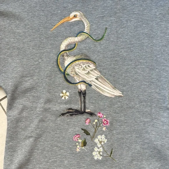 Red Valentino sweater with Embroidered Heron and Black Tulle - Picture 2 of 6